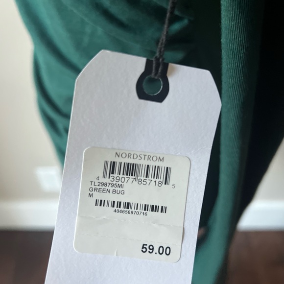 NWT - LEITH RUCHED Body Con Dress- Green- size Medium - Picture 4 of 10